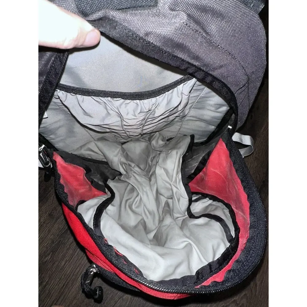 Vintage The North Face Torrent Backpack Red Black Grey Multiple Compartments